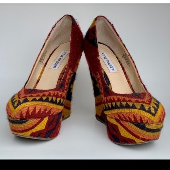 Steve Madden Pammyy Wedge Aztec Multi Color - Picture 3 of 11